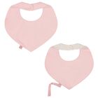 Baby Girls Pink & Beige Waterproof Bib Set ( 2-Pack ), 1, hi-res