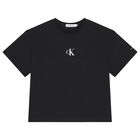 Girls Black Logo T-Shirt, 1, hi-res