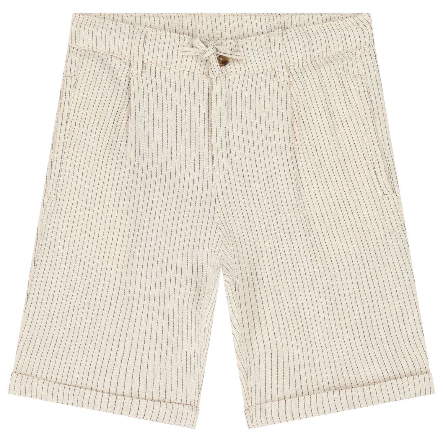 Boys White & Beige Shorts Set, 1, hi-res image number null