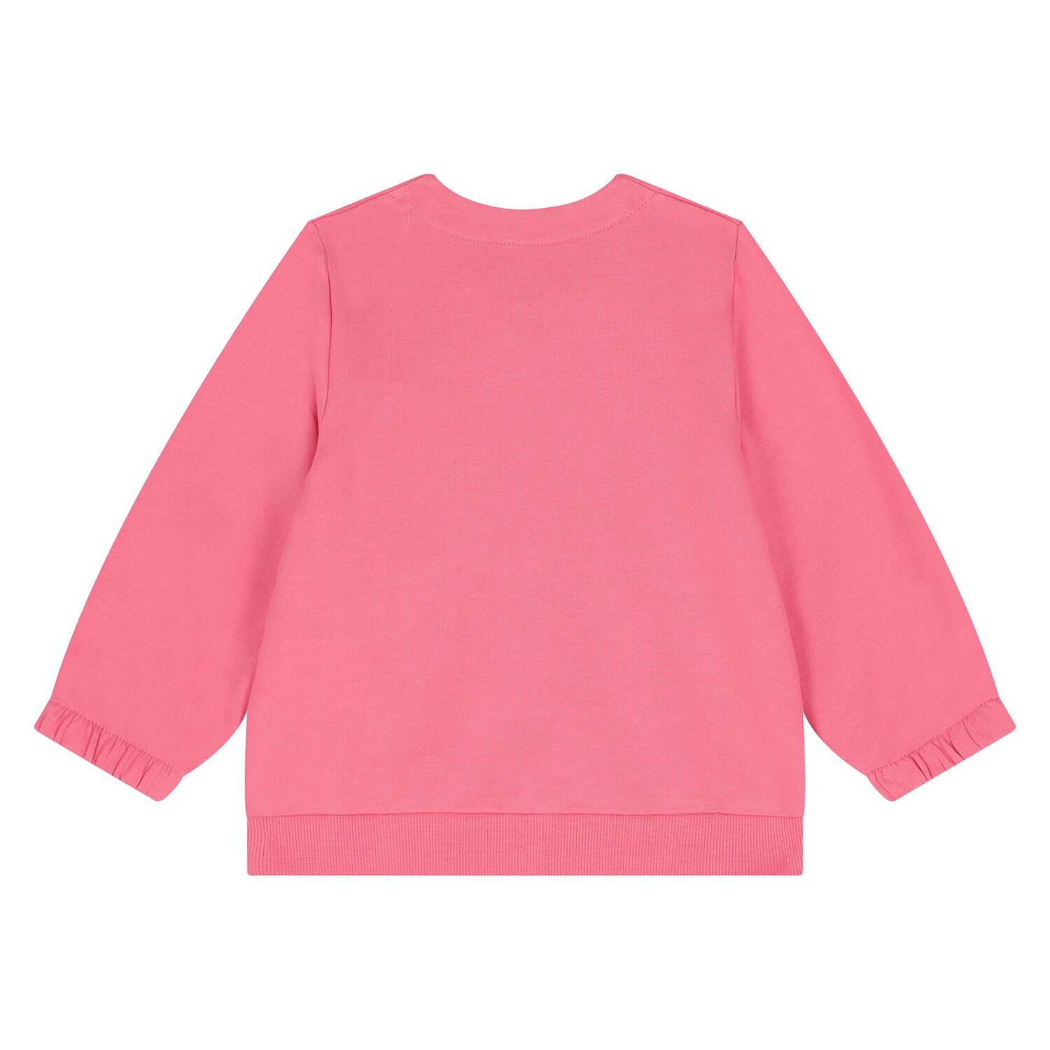 Younger Girls Pink Heart Zip Up Top, 1, hi-res