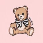 Girls Pink Teddy Bear Logo T-Shirt, 4, hi-res