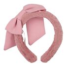 Girls Pink Faux Fur Bow Headband, 1, hi-res
