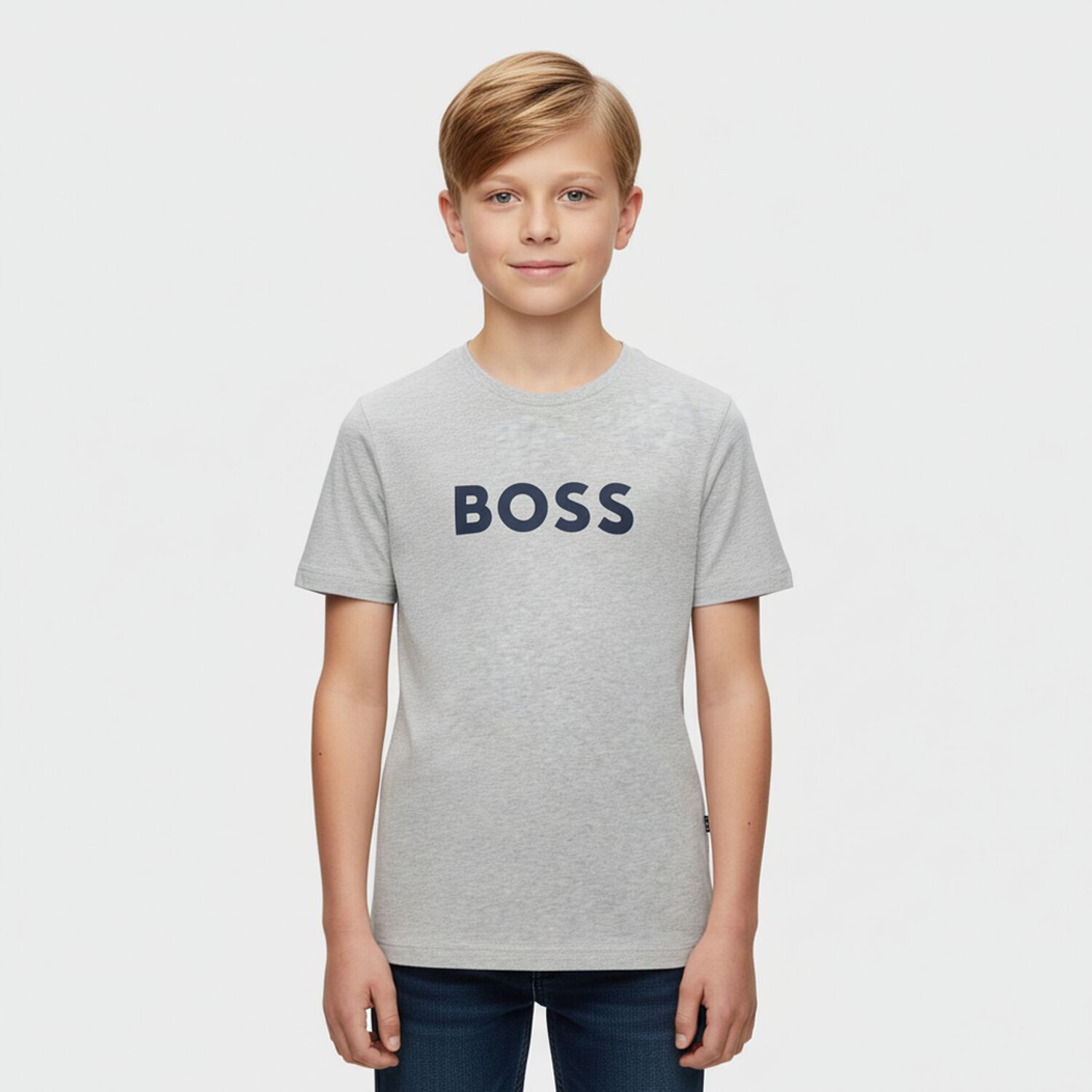Boys Grey Logo T-Shirt, 4, hi-res