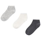 Boys Grey & White Socks (3 Pack) , 3, hi-res