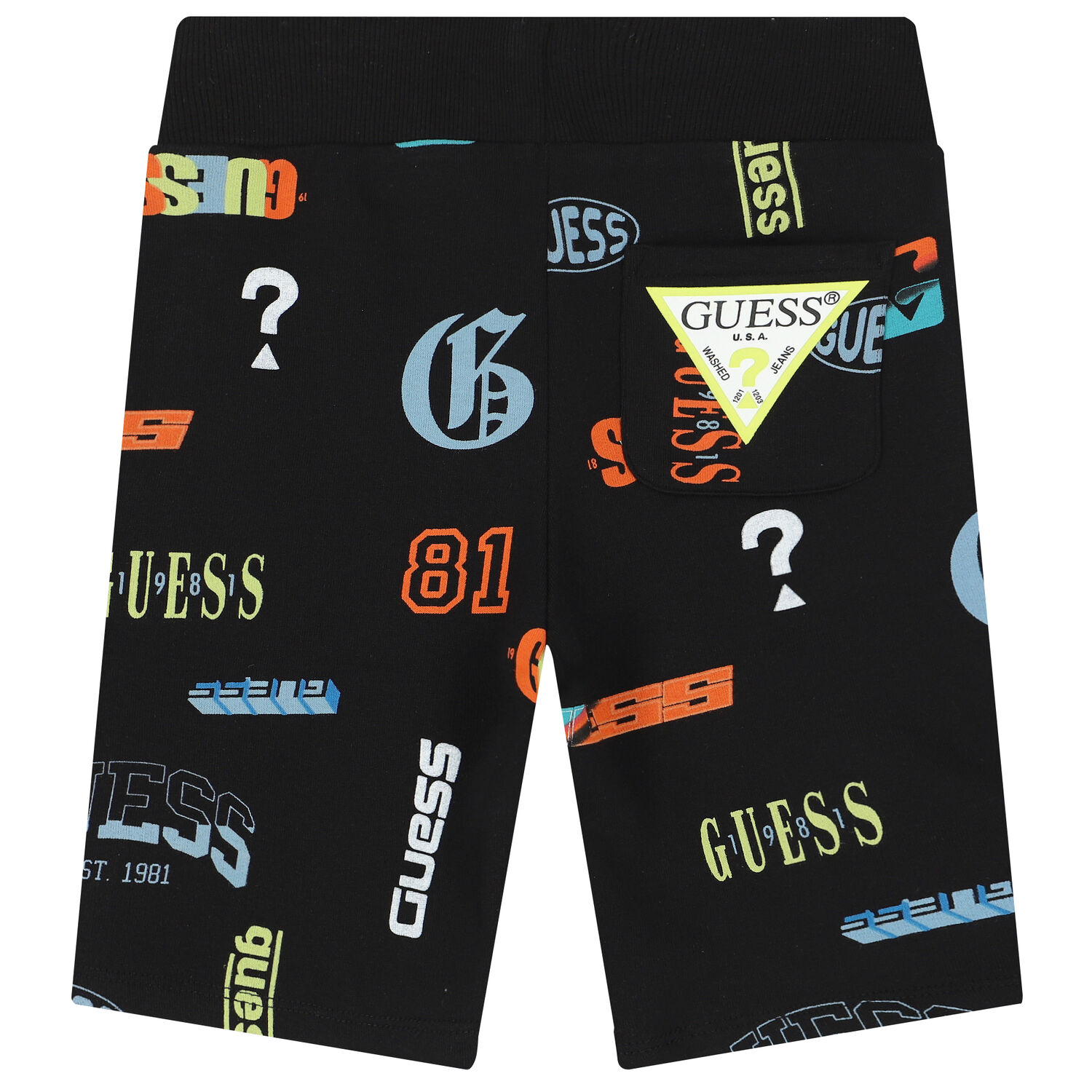 Boys Black Logo Shorts, 1, hi-res image number null