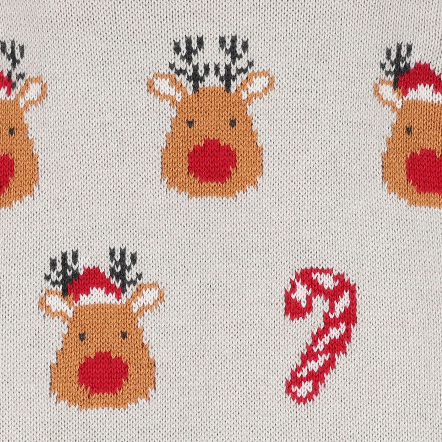 Grey Reindeer Christmas Baby Romper, 1, hi-res