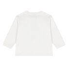 Younger Girls Ivory Logo Long Sleeve Top, 1, hi-res