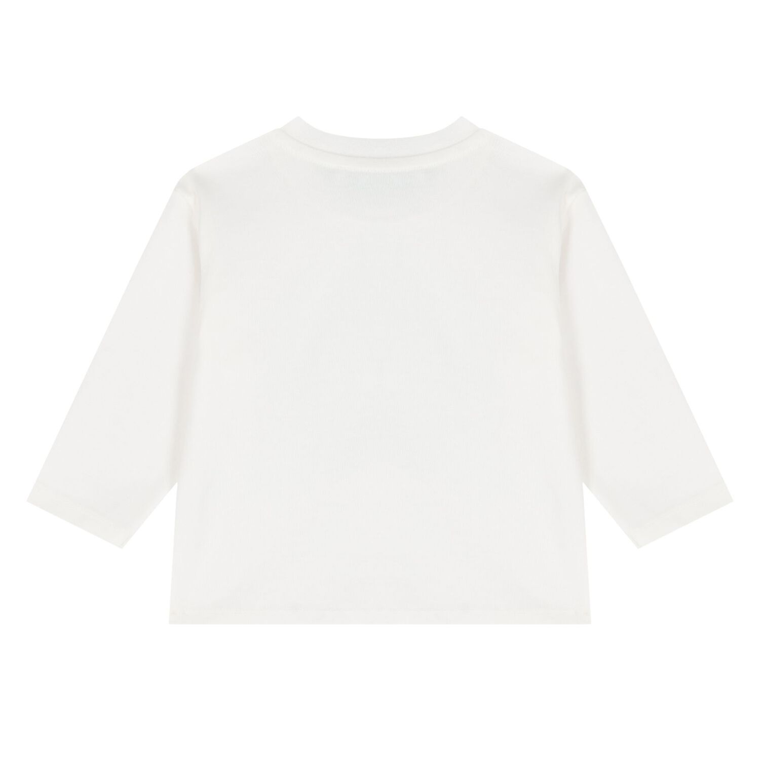 Younger Girls Ivory Logo Long Sleeve Top, 1, hi-res