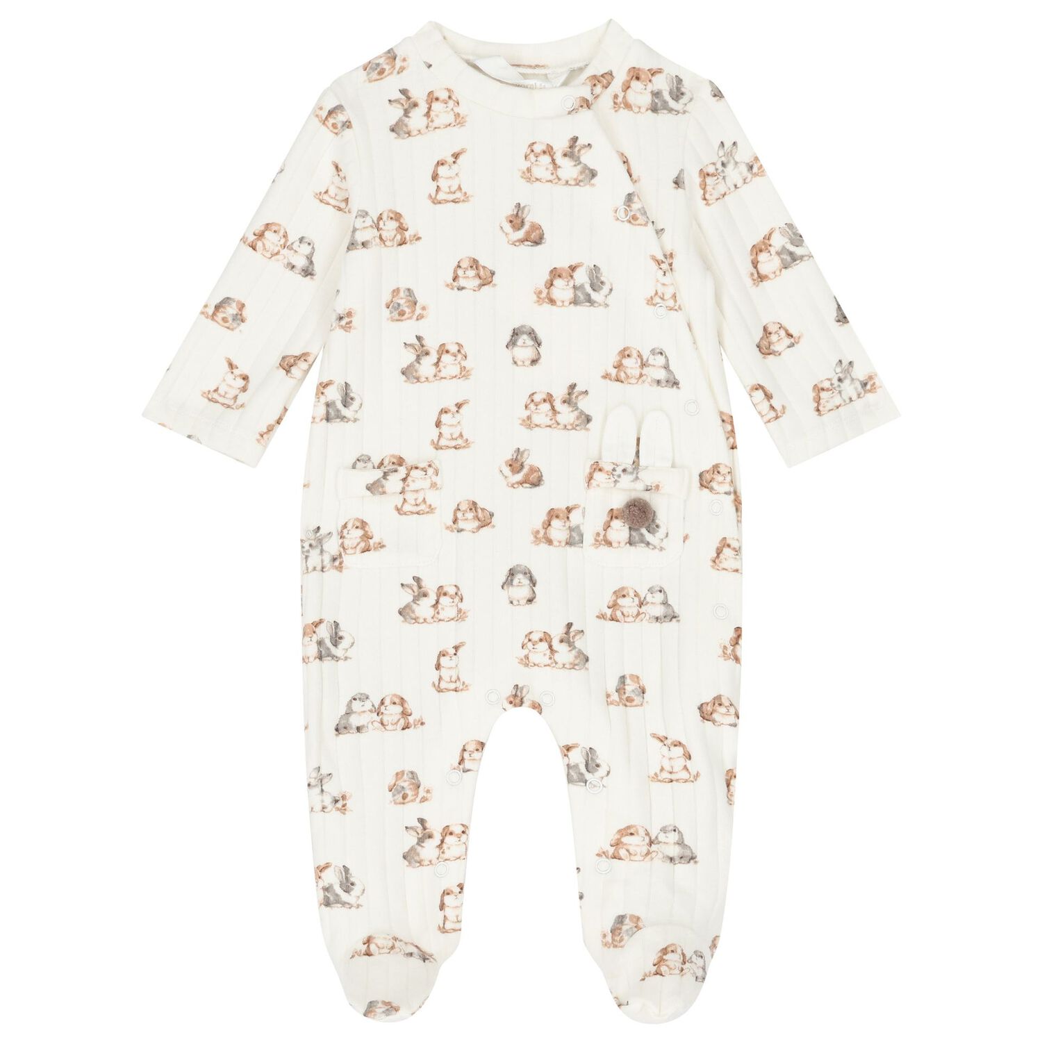 Ivory Bunny Babygrow Set, 1, hi-res