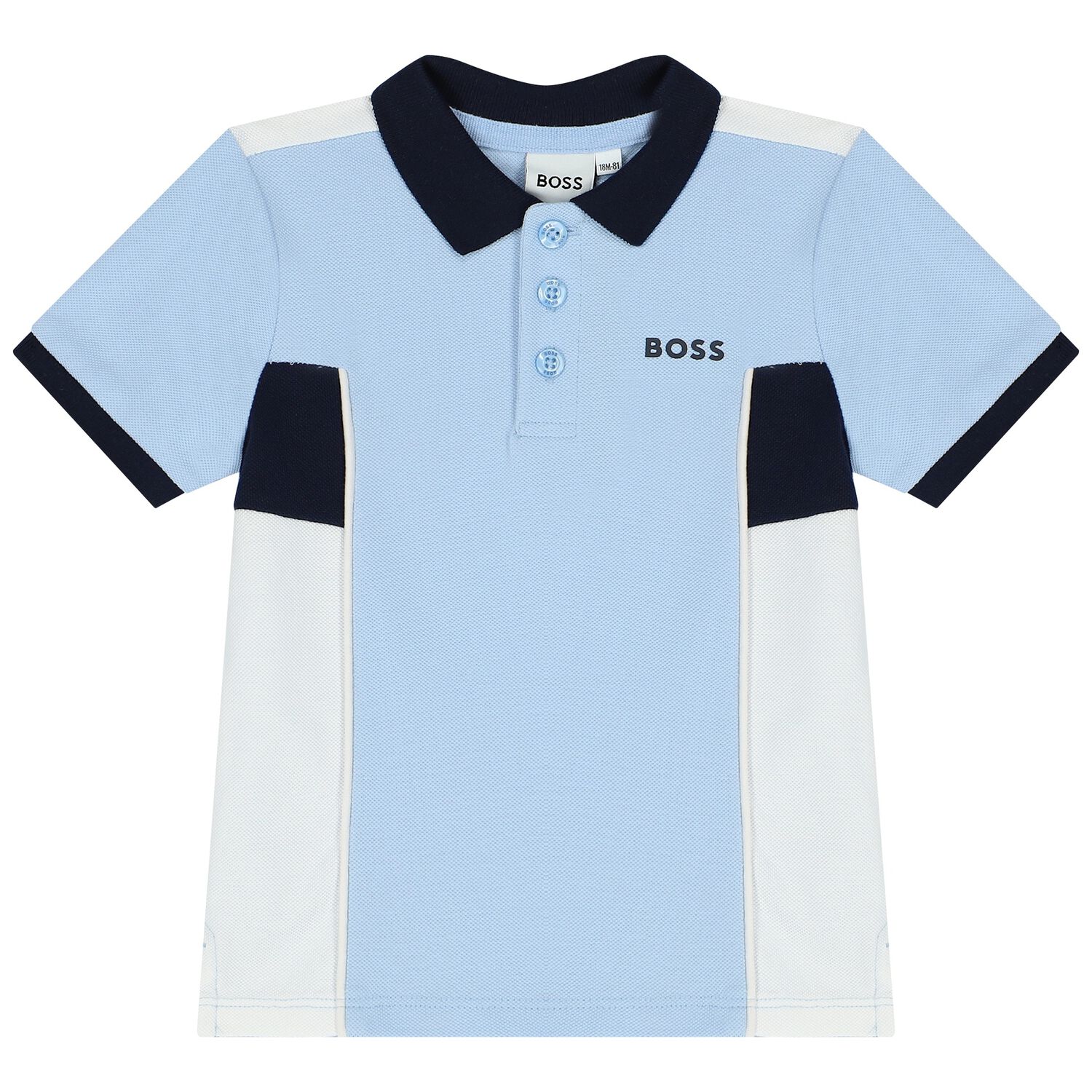 Younger Boys Blue Logo Polo Shirt, 2, hi-res image number null