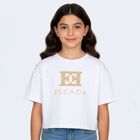 Girls White Logo T-Shirt, 1, hi-res