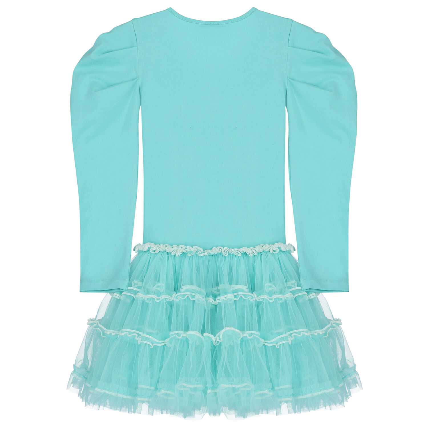 Girls Aqua Embellished Sequin Tulle Dress, 1, hi-res