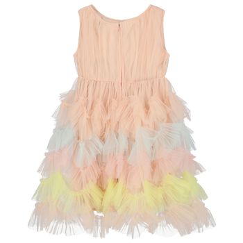 Girls Pink Ruffled Tulle Dress