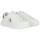 White & Black Logo Trainers, 1, hi-res
