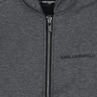 Boys Grey Logo Hooded Zip Up Top, 1, hi-res