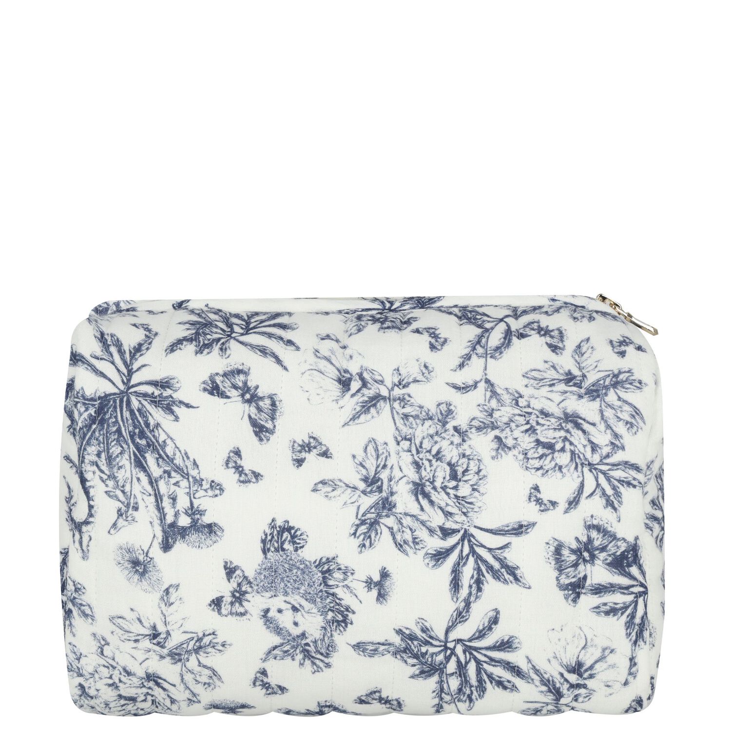 Ivory & Navy Blue Toile De Jouy Wash Bag, 2, hi-res