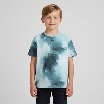 Boys Blue & White Logo T-Shirt