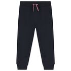 Younger Boys Navy Blue Logo Tracksuit, 1, hi-res