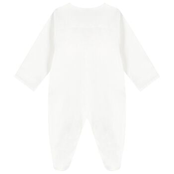 Baby Girls Ivory Flower Babygrow