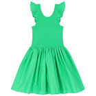 Girls Green Ruffled Dress, 4, hi-res