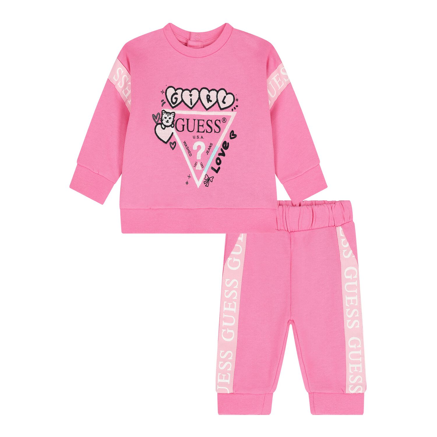 Baby Girls Pink Logo Tracksuit, 1, hi-res