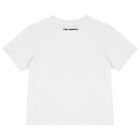 Girls White Logo T-Shirt, 2, hi-res