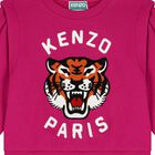 Girls Pink Lucky Tiger Logo Sweatshirt, 1, hi-res