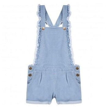 Girls Denim Dungaree Shorts