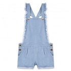Girls Denim Dungaree Shorts, 1, hi-res