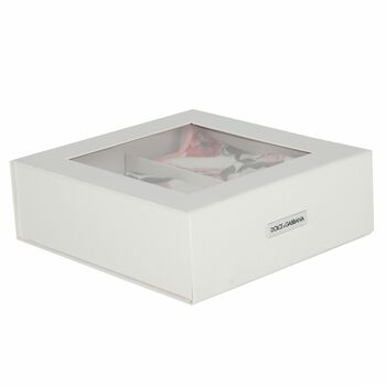 Baby Girls Ivory & Pink Floral Logo Babygrow Gift Set