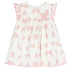 Baby Girls White & Pink Bunny Dress Set, 1, hi-res