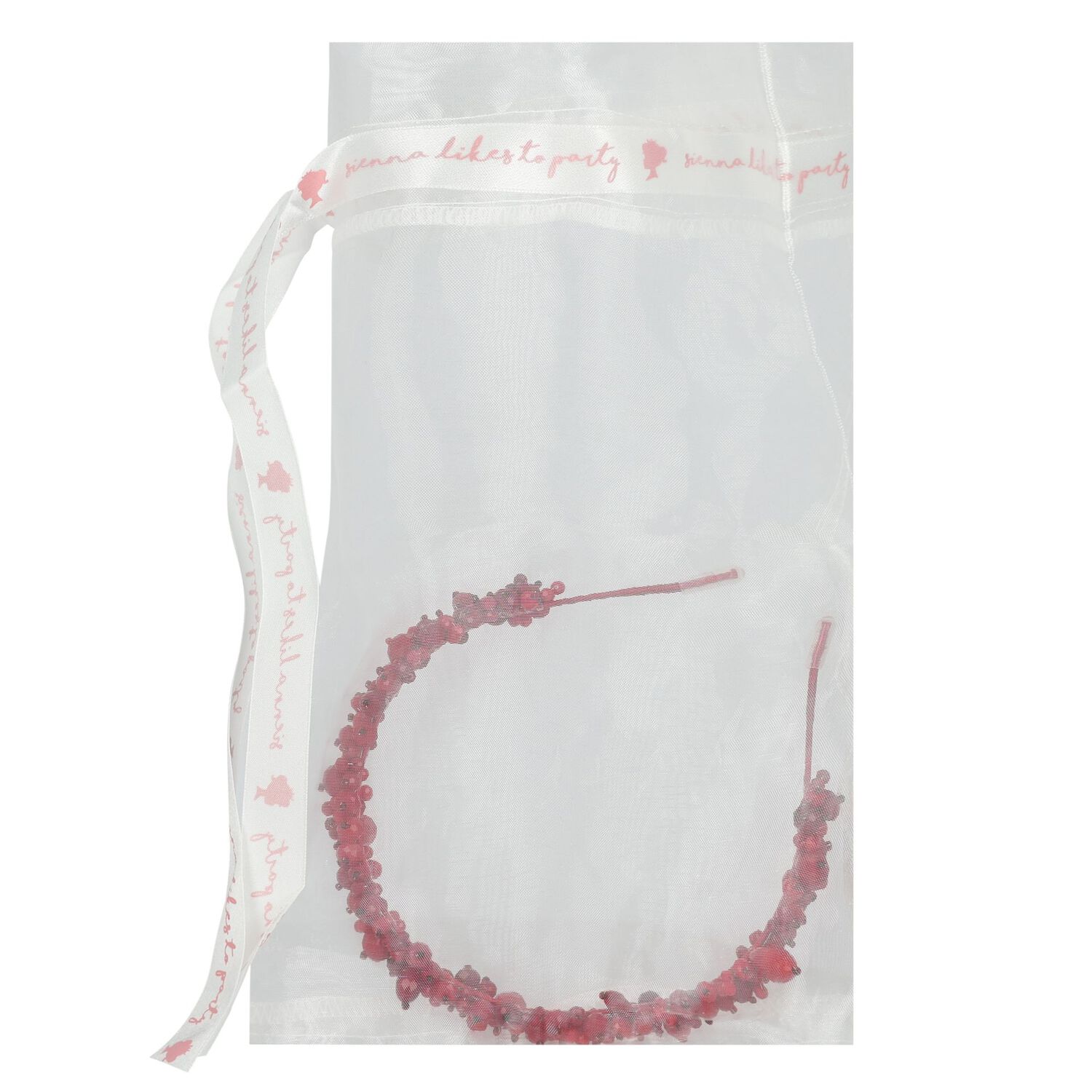 Girls Red Embellished Crystal Headband, 1, hi-res