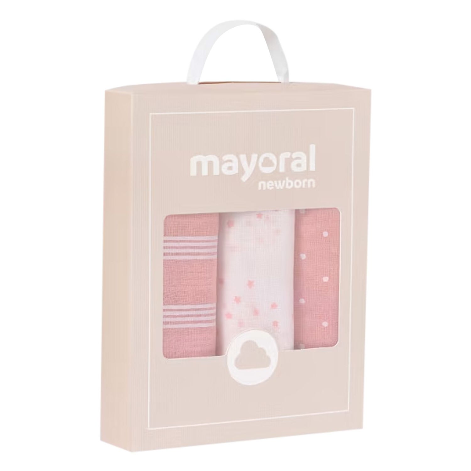 Baby Girls White & Pink Muslins (3-Pack), 2, hi-res image number null