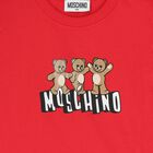 Boys Red Teddy Bear Logo T-Shirt, 4, hi-res