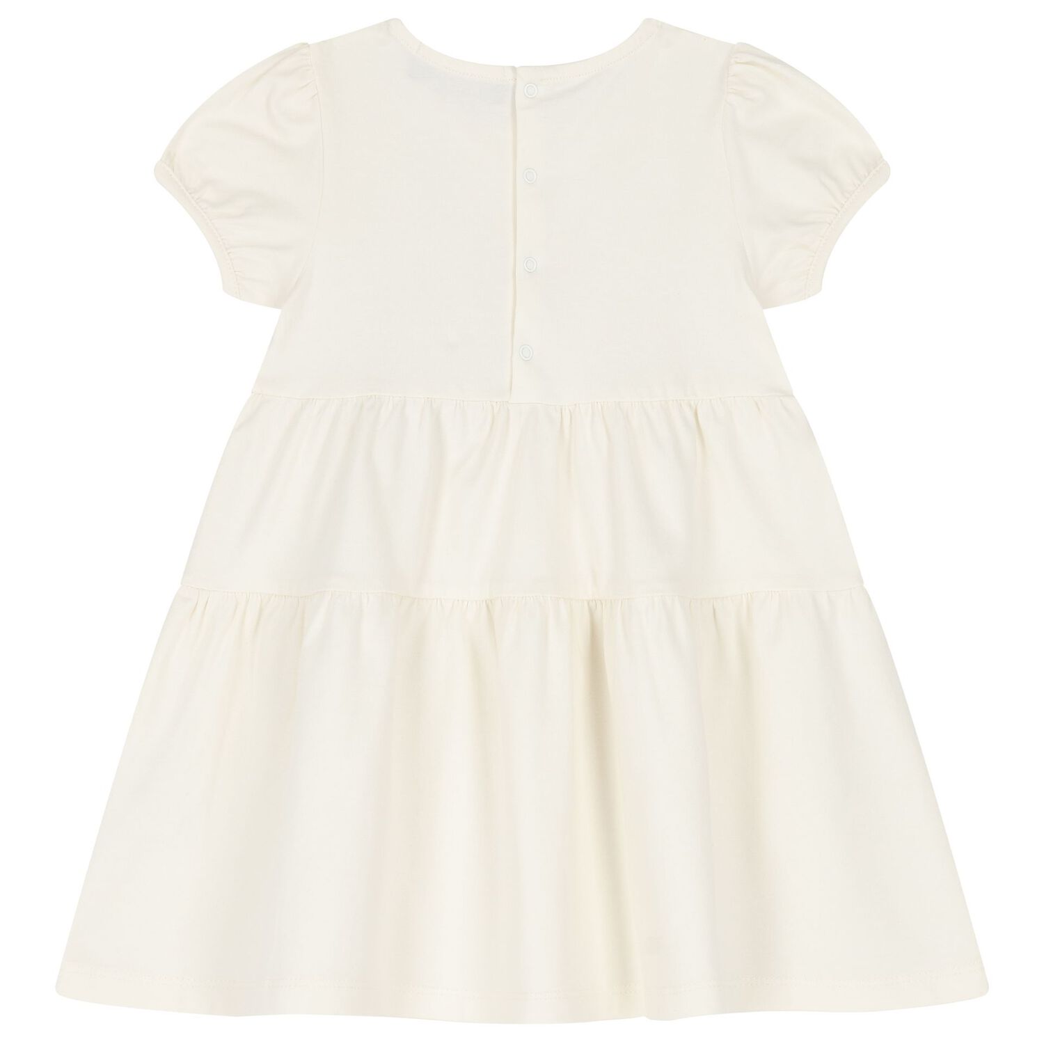 Younger Girls Ivory Logo Dress, 1, hi-res