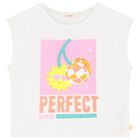 Girls White Embellished T-Shirt, 1, hi-res