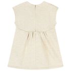Younger Girls Beige Logo Dress, 1, hi-res