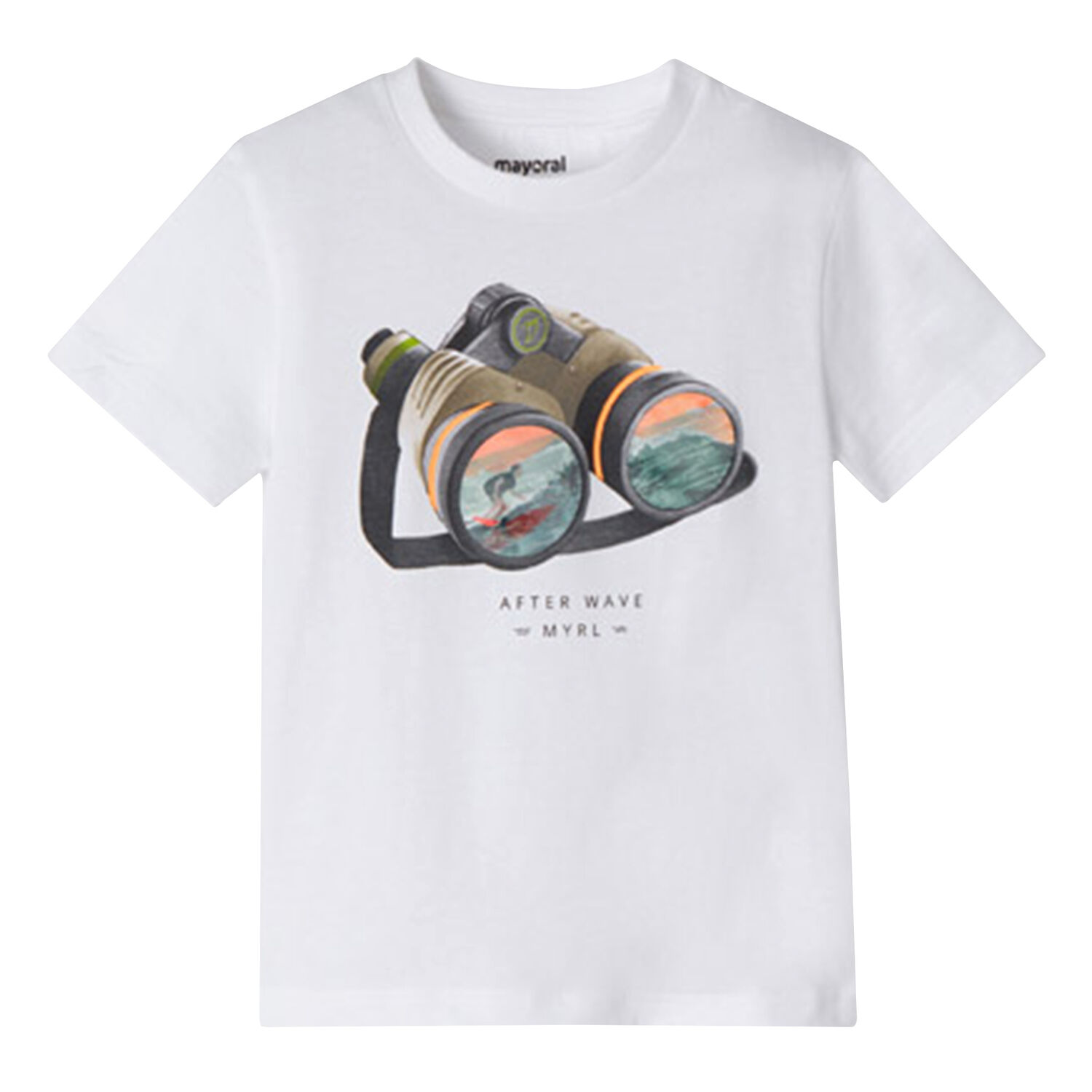 Boys White Binoculars T-Shirt, 1, hi-res