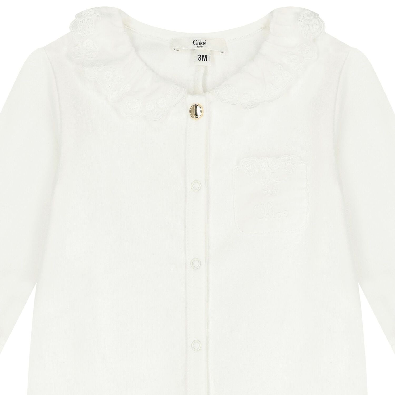 Baby Girls White Babygrow & Hat Gift Set, 1, hi-res