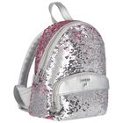 Younger Girls Silver & Pink Logo Sequin Backpack, 2, hi-res