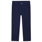 Boys Navy Blue Chino Trousers, 3, hi-res