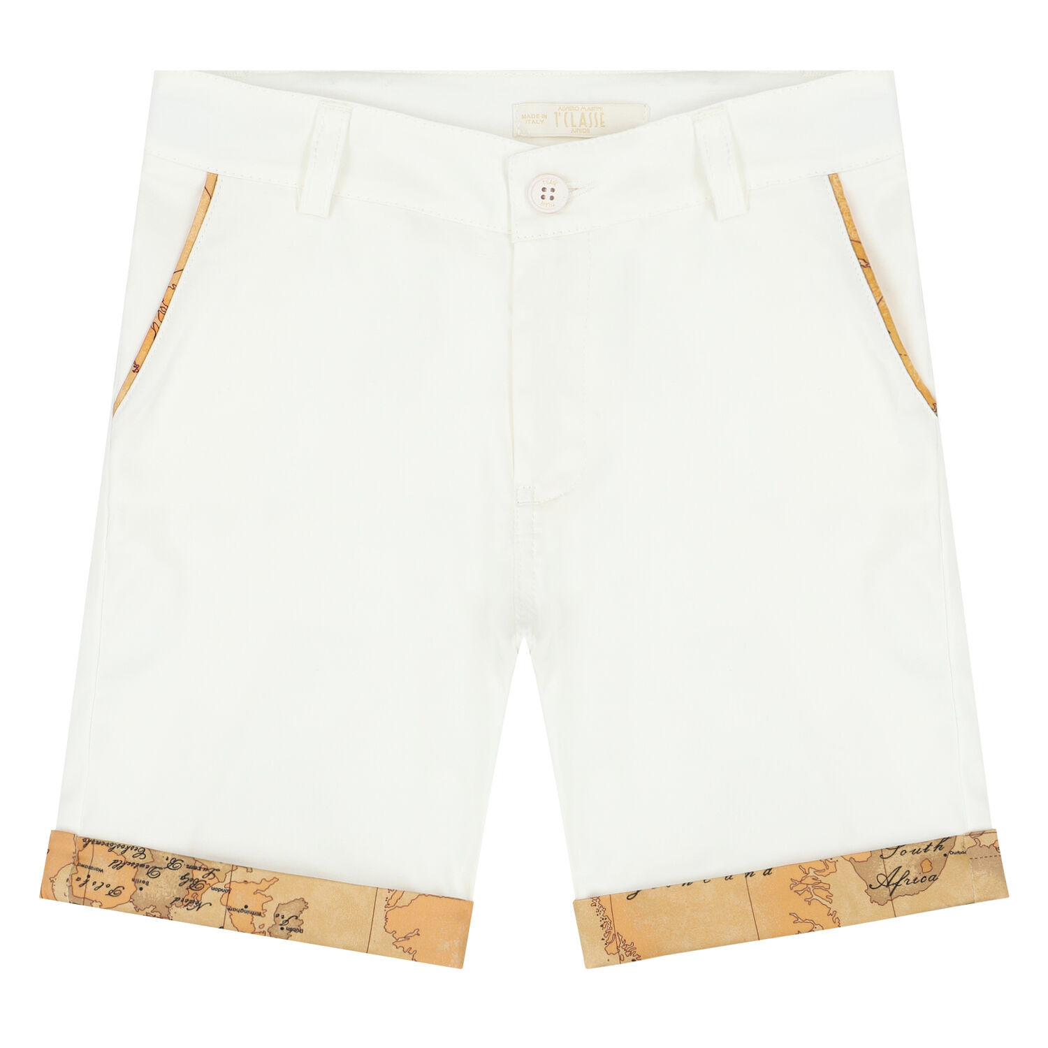 Boys Ivory Geo Map Shorts, 1, hi-res