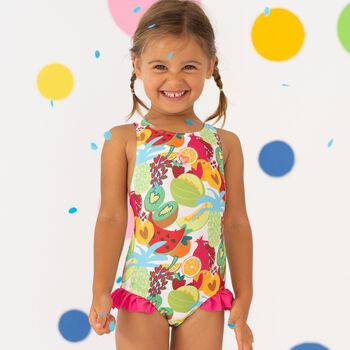 Girls Multi-Coloured Fruit Swimsuit