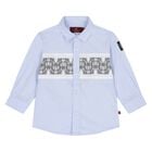 Younger Boys Blue Logo Shirt, 1, hi-res