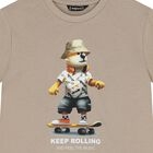 Boys Beige Lion Skater T-Shirt, 1, hi-res
