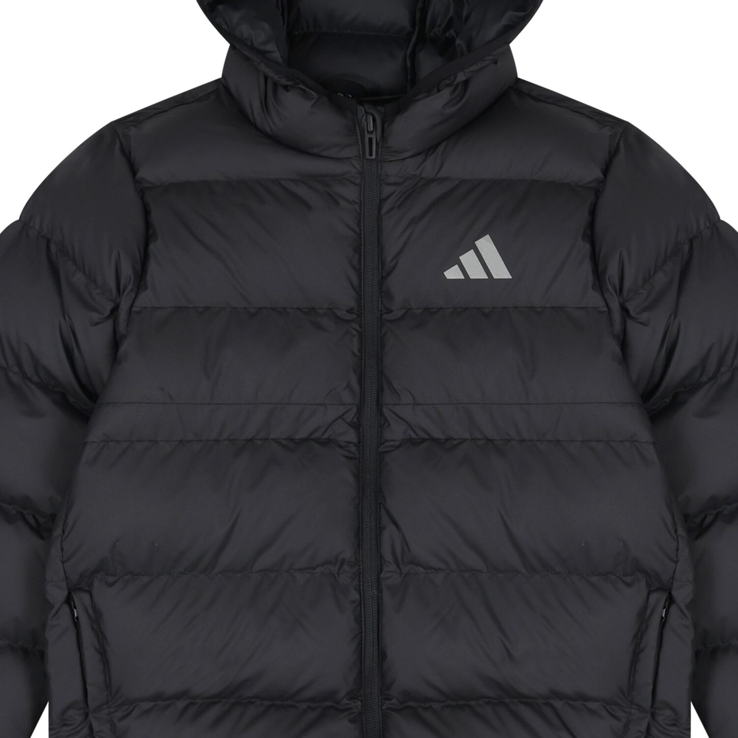Black Logo Puffer Jacket, 1, hi-res