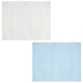 Baby Boys White & Blue Marine Animals Muslins ( 2-Pack )
