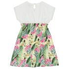 Girls Tropical Print Dress, 1, hi-res