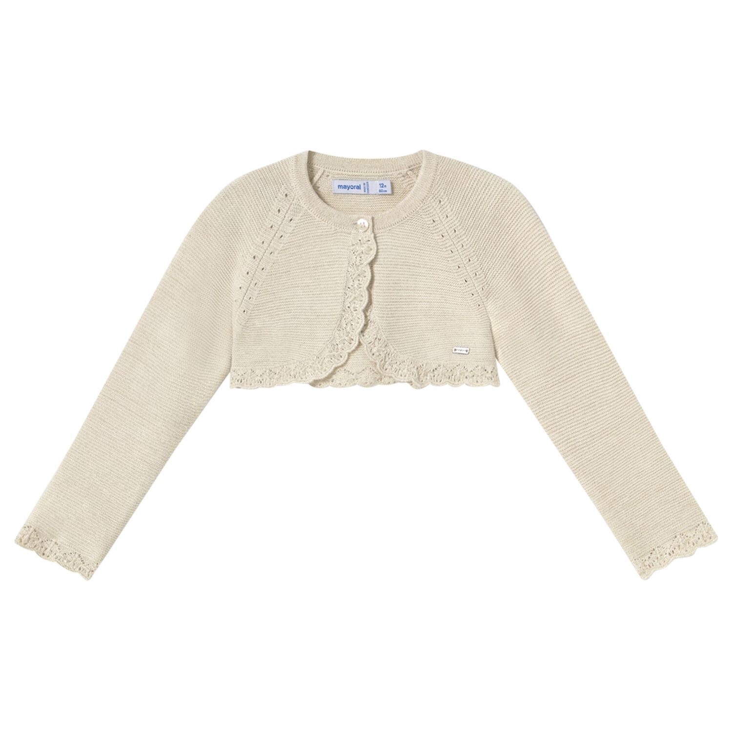 Younger Girls Gold Sparkly Knitted Cardigan, 3, hi-res image number null