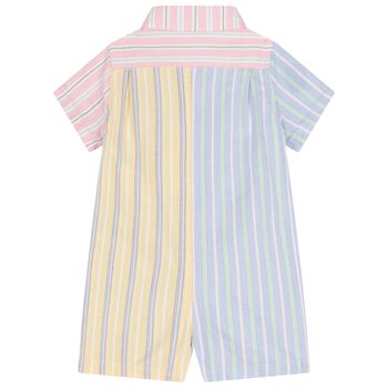 Baby Boys Multi-Coloured Striped Romper